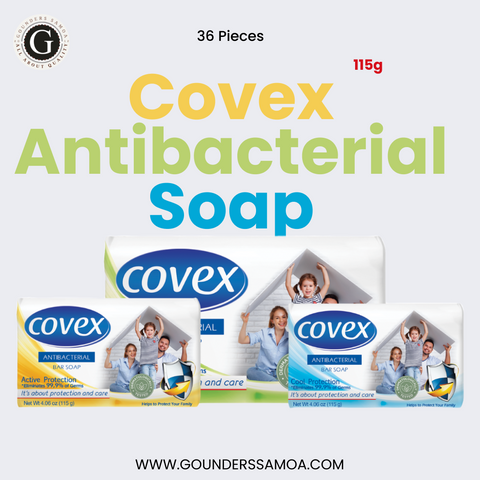 Covex Antibacterial Soap 115g (36pcs) - Powerful Germ Protection with Invigorating Fragrances