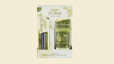 Dalan Gift Set - Pure Olive Oil (Hand & Body Cream + Intensive Care Cream) | 600g | Luxurious Skin Care Duo