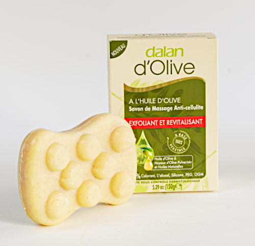 Dalan Olive Massage & Anti Cellulite Soap 150g (Pack of 12) | Exfoliating & Revitalizing Soap