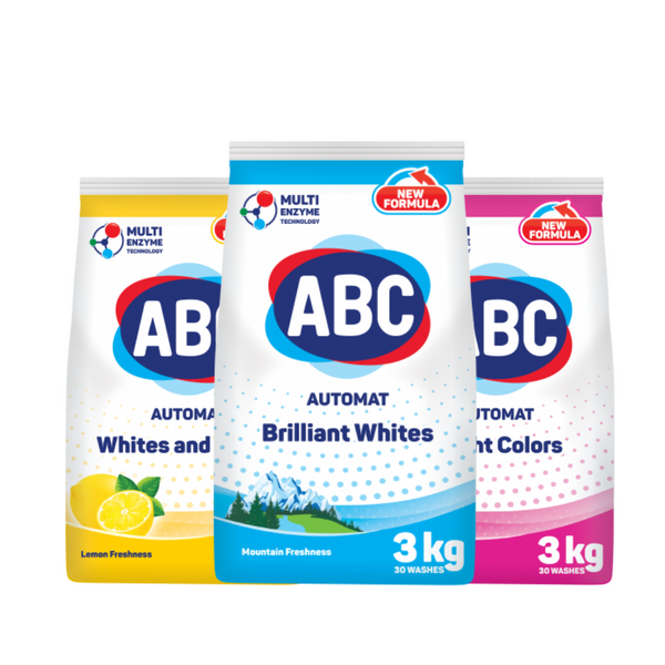 ABC Powder 3 KG (Pack of 6's) | Multi-Enzyme Stain Removal | Fresh Laundry Care