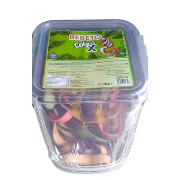 Bebeto Cobra Candy 2KG | Fruit-Flavored Gummies in Bulk Pack