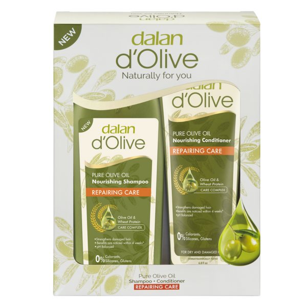 Dalan Gift Set - Pure Olive Oil (Shampoo + Conditioner) | Repairing Care Hair Set | 600g
