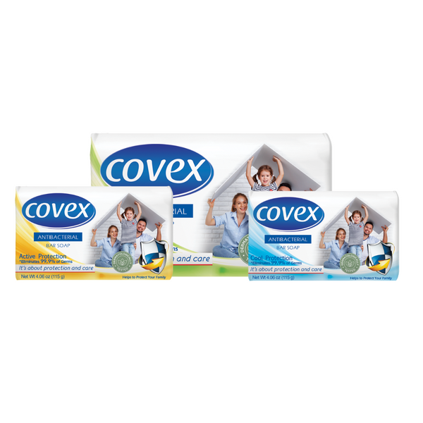 Covex Antibacterial Soap 115g (36pcs) | Germ Protection with Active, Cool & Fresh Fragrances