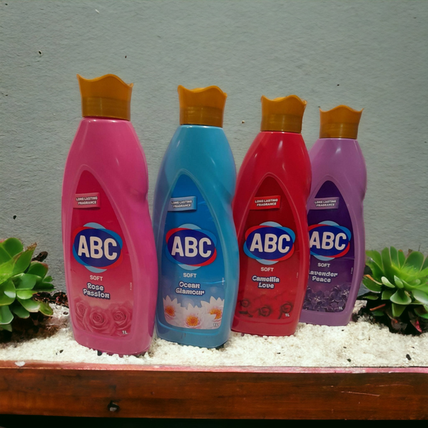 ABC Softener 1L - Pack of 6 (Downy Alternative) | Long-Lasting Fragrance | Available in Ocean Glamour, Camellia Love & More
