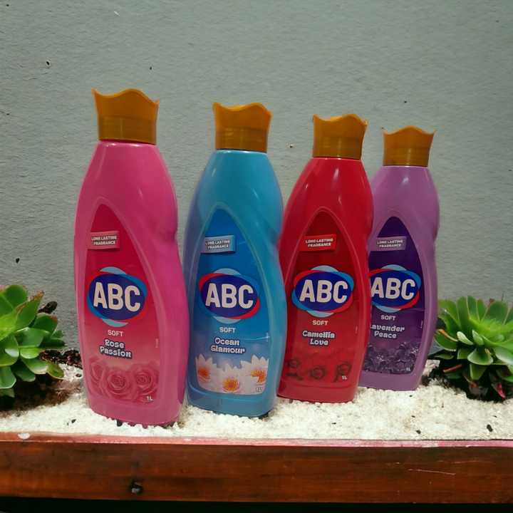 ABC Softener 1L - Pack of 6 (Downy Alternative) | Long-Lasting Fragrance | Available in Ocean Glamour, Camellia Love & More