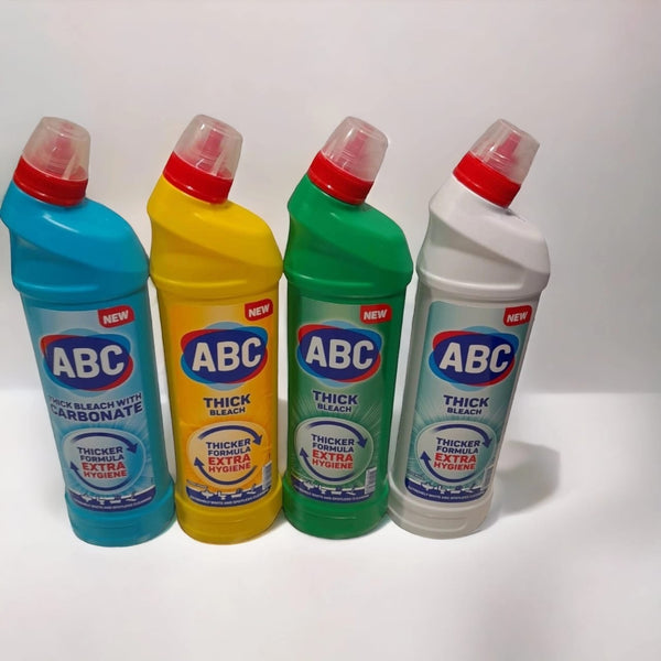 ABC Thick Bleach 900ml (Pack of 9) | Strong Whitening Formula for Laundry & Cleaning | Mountain Freshness, Power of Hygiene