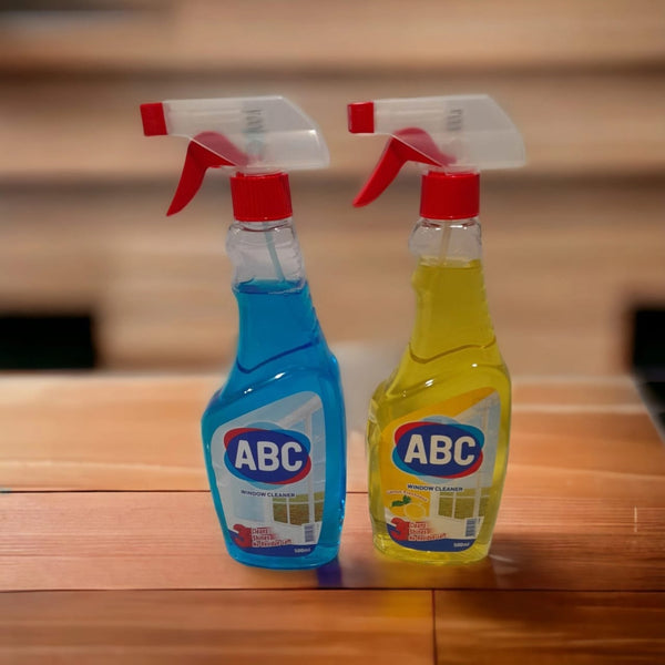 ABC Window Cleaner 500ml (Pack of 12) | Streak-Free Shine | Normal & Lemon Freshness