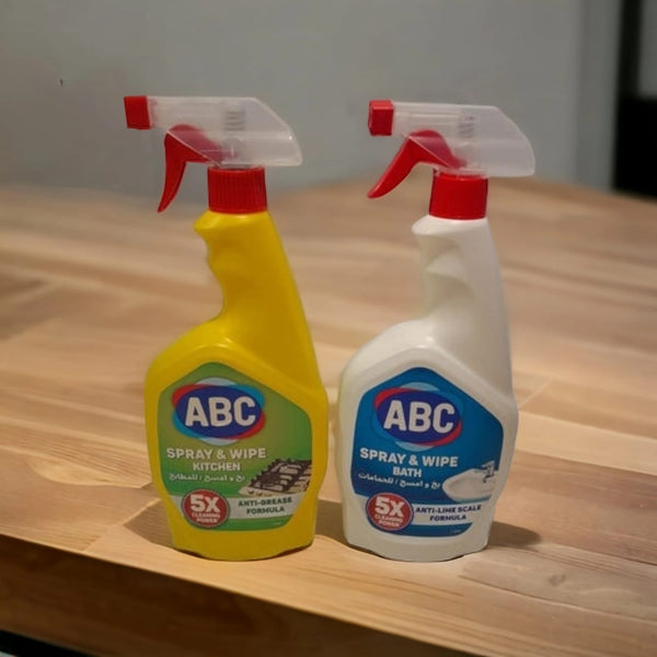 ABC Spray & Wipe 750ml (Pack of 20) - Powerful Kitchen & Bath Cleaner | Removes Grease, Lime Scale & Tough Dirt